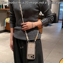 1件粉色條紋圖案大孔皮革紋理防震手機殼，TPU材質，可作為節日禮物，適用於Apple XS/XS Max/XR/11/12/13/14/15/16 Pro/Pro Max/14/15/16 Plus/17，男女通用 - 彩色 - 查看 3