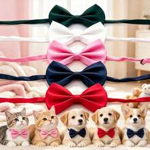 Fashionable Adjustable Pet Bowtie Collar - Durable Polyester Material, Suitable For Small To Large Dogs And Cats - Multicolor - View 10