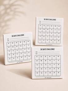 50 Sheets Minimalist 30-Day Challenge Habit Tracker Notebook, Undated Grid Goal Tracking Log, Daily Task Checklist Memo Pad, Planner Scrapbook Inner Pages, Student Campus Office Goal Planning Stationery - 30-day Fitness Plan - View 9