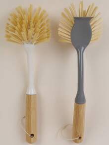 Bamboo Long Handle Kitchen Dish Brush, Suitable For Sink, Stove, Cookware And Non-Stick Pans, Soft Bristle Household Brush, Suitable For Daily Dishwashing, Grease Removal And Countertop Cleaning, Practical Kitchen Cleaning Tool, Suitable For Home Cooks, Families And Holiday Use - Cleaning Brush - View 8