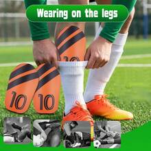 1 Pair - Soccer Shin Guards, Premium Material, Extra Large & Thick, Durable & Sturdy, Leg Protection, Unisex, Comfortable Fit - Multicolor - View 5