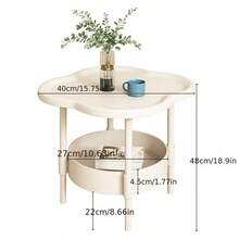 Modern Minimalist Small Coffee Table - 2-Tier With Storage Shelf, Space-Saving Sofa Side Table, Durable Plastic Assembly, Suitable For Apartment, Dorm And Small Living Room - Multicolor - View 5