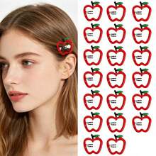 10/20pcs Apple BB Clips Sweet Bangs Hair Clips Oil-Drip Red Series Side Clips For Daily Commute - Multicolor - View 8