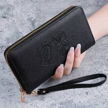 Korean Style 2023 New Women's Long Zipper Wallet, Multifunctional Versatile Leather Clutch, Large Capacity Phone Purse - Multicolor - View 11