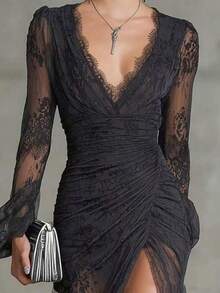 Women Long Dresses - Black - View 5