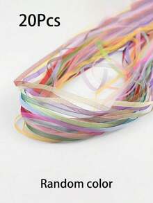 20/40pcs Wide Chiffon Ribbon, Random Color, Transparent Ribbon For Packaging, Wedding Bouquets, Party Garlands, Handmade Lace Fabric, Craft Materials - Multicolor - View 11