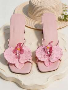 2pcs Detachable DIY Shoe Accessories, Shoe Decorations, Apricot, Brown, Light Blue, Pink, Green, Artificial Flower Iris Shape, High Heel Shoe Flower Decoration Buckle, Fashionable Elegant Elegant, Shoe Accessories, Apricot, Silver, White, Red, High Heel Shoes, Sandals, Shoes, Women's Shoes, Bridal Shoes, Wedding Shoes, Date Shoes, Party Shoes, Beach Shoes, Travel Shoes, Outdoor Wear, Slippers, Sandals Decoration - Pink - View 7