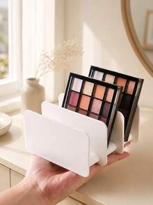 White Multi-Slot Desktop Organizer Rack,Cosmetic Palette Storage Stand For Makeup Compacts, Memo Pads, Planners, Books, Cards, Files, Phone, Tablets & Desk Essentials,Office Desk,Bedroom, Living Room, Beauty Room,Birthday, Holiday & Housewarming Gift - Multiple Styles - View 7