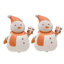 Christmas Snowman Shaped Aluminum Foil Balloon Set, Holiday Party Atmosphere Decoration Props, Indoor Home Scene Decoration Inflatable Foil Balloons - Multicolor - View 4