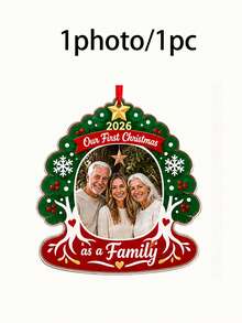 Custom Christmas Photo Ornament, Personalized Tree Hanging Decor, Festive Holiday Party Wall Accent, Customized Picture Family Keepsake, Customizable 2026 Xmas Picture Ornament, Christmas Gift, Seasonal Home Decor, Gift For Grandma And Grandpa - Style a - View 13