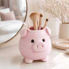 Mini Cute Pink Pig Multifunctional Storage Can, Creative Multifunctional Desktop Organizer, Modern Pink Room Decor, Anti-Drop Multi-Purpose Desktop Organizer, Girly Cute Desktop Organizer, Modern Apartment Desk Accessory, Practical Gift For Girls And Best Friends Back To School - Piggy Multi-functional Storage Jar - View 8