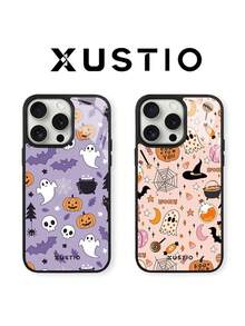 XUSTIO Casing Ponsel Akrilik 2-in-1 Motif Hantu Halloween, Kelelawar, , Lentera, Daun Gugur, Jaring Laba-laba, Dicetak UV, Perlindungan Penuh, Tahan Guncangan, Anti Jatuh, Pelindung Pasangan, Sahabat, Tersedia 2 Warna, Kompatibel dengan iPhone 17 16 15 14 13 12 11 Pro Max, Hadiah Liburan untuk Perjalanan Sehari-hari - Purple - View 1