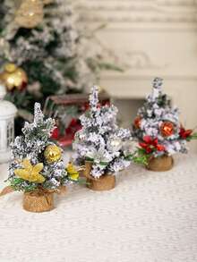1pc Mini Christmas Tree Decoration, Suitable For Restaurant And Living Room Tabletop Decor, Holiday Home Decor, Christmas Decor, Room Decor, Party Decor, Theme Party Decor, Christmas Tree - Multicolor - View 3