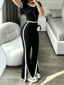 Women Two-Piece Outfits - Black - View 1