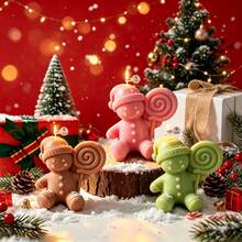 Christmas Gingerbread Man Scented Candle, Cute Shaped Desktop Atmosphere Decor, Holiday Party Favor, Home Desktop Atmosphere Decoration, Christmas Themed Desktop Ornament, Christmas Atmosphere Scene Prop - Gingerbread Man Scented Candle - View 1