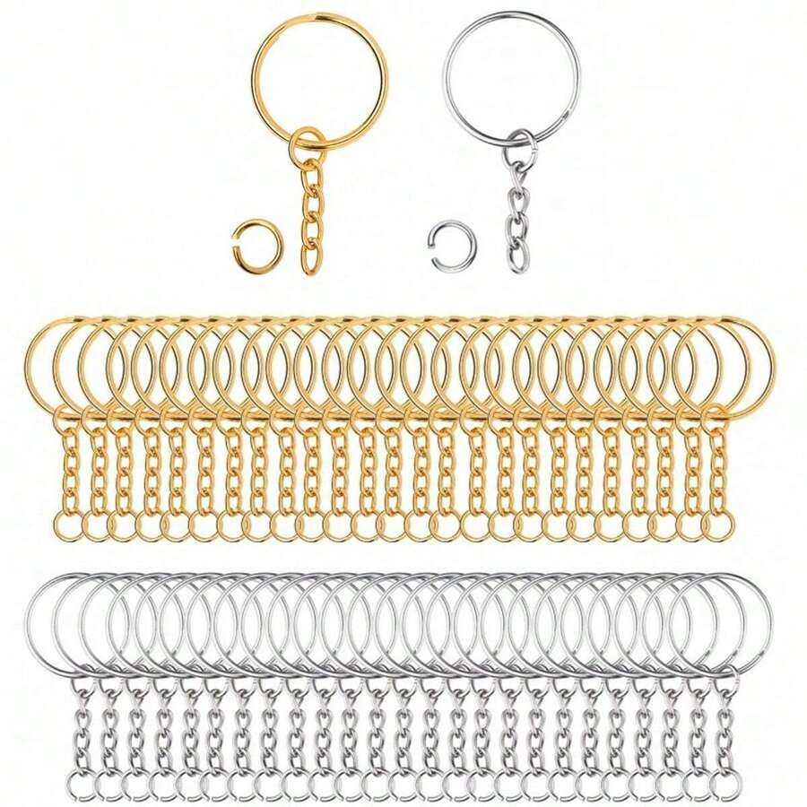10/30/50/120pcs 25mm Key Ring Chain Keychain Accessories, Suitable For Bags, Phones, Pets And Gifts - 25# keychain - View 1