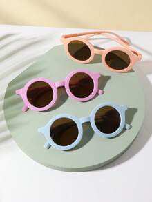 3 buah Kacamata Fashion Warna Polos Unisex untuk Bayi, Balita, Anak-anak, dan Dewasa Beserta Kotak Kacamata - MultiWarna - View 3