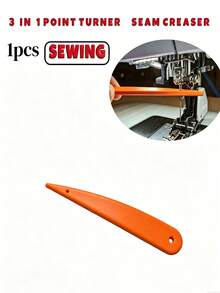 3-In-1 Orange Sewing Hemming Tool, Multi-Purpose Sewing Tool For Fabric And Paper, Embroidery Pleating Cone, Quilt Seam Pressing Tool, Paper Folding Scoring Stick, Smooth Edge Shaping Tool, Tailoring And Paper Craft Supplies 1pc - Multicolor - View 5