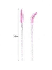 100pcs/50pcs/10pcs Large Capacity Eyelash Brushes Spoolies Makeup Applicators, Suitable For Eyelash Extensions, Eyebrow Grooming, Gifts, Travel, Budget-Friendly, Travel Essentials - Pink - View 5