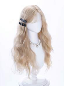 alicegarden 28-Inch Forehead Lace Front Wig A Natural Wavy Style In A A Stunning Linen Gold. Middle Part Design , This False Hairpiece Is Perfect For Ms Daily Party Cosplay Use, Offering A Natural And Natural Durable Wig Gift For Ladies. (No Accessories) - Linen Gold - View 4