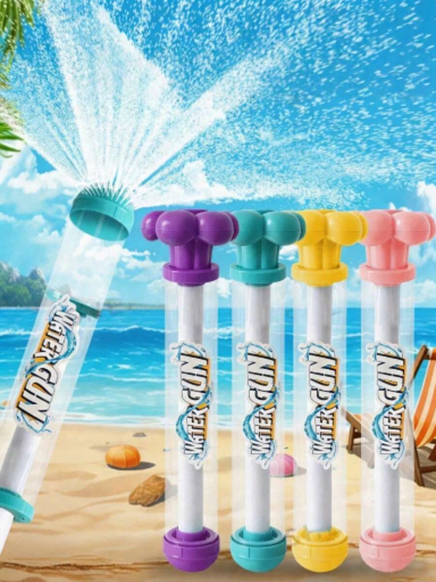 1pc-Summer Swimming Pool Beach Water Gun, 4-Color Fireworks Spray Water Gun, Pull-Out Outdoor Water Gun