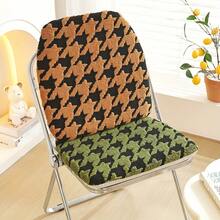1pc Thick Padded Houndstooth Seat Cushion, Cozy Fluffy Square Chair Pad, Multi‑Color Warm Cushion For Living Room Dining Room Home Decor - Seat Cushion - View 3