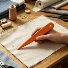 3-In-1 Orange Sewing Hemming Tool, Multi-Purpose Sewing Tool For Fabric And Paper, Embroidery Creasing Cone, Quilt Stitching Flattener, Paper Folding Scoring Stick, Smooth Edge Shaping Tool, Durable Tailoring Paper Craft Supplies 1pc - Multicolor - View 2