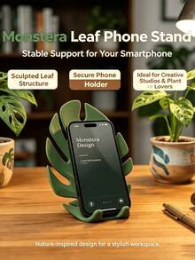 1/2pcs Phone Holder, Turtle Back Leaf Desktop Phone Stand, Bedroom And Study Desk Support Stand, Christmas Gift, Holiday Desktop Decoration, Christmas Home Decor - Multiple Styles - View 3