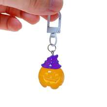 Glow-In-The-Dark Halloween Pumpkin & Ghost Keychain, Translucent 3D Spooky Pendant For Backpack, Handbag, Keys, Party Favor & Holiday Gift - Glow-in-the-dark Charm - View 6