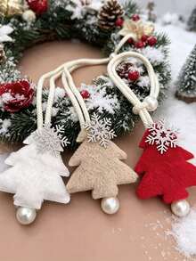 2pcs Christmas Tree Snowflake Curtain Tiebacks, Convenient Curtain Storage, Suitable For Sheer Curtains And Holiday Atmosphere Decoration, Christmas Gift - Multicolor - View 6