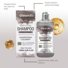 Milk Tea Gray 3-In-1 Hair Dye Shampoo, Moisturizing, Coloring, Hair Care, Even Color, Smooth And Lightweight Hair, Dyeing Hair Care Shampoo - Milk Tea Grey - View 3