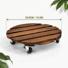 1 buah Rak Tanaman Kayu dengan Roda Pengunci - Cocok untuk Dalam/Luar Ruangan, Rak Tanaman Beroda Tahan Lama - View 2