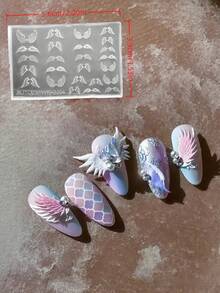 High Transparency 3D Embossed Angel Wings Nail Art Silicone Mold - Clear - View 5