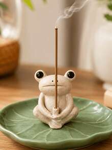 Resin Frog Incense Holder, Meditation Aromatherapy Accessory, Desktop Decor, Suitable For Yoga, Spa, Bedroom, Living Room, Desktop Fragrance Home Interior Decoration Gift - Frog Incense Holder - View 4