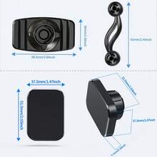 Adhesive Magnetic Car Phone Holder 360° Rotating With Metal Plate Hands-Free Sticky Phone Mount Suitable For Car Dashboard, Desk, Gym, Kitchen - Magnetic - View 4