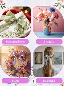 Macaron Color Wavy Edge Ribbon Set, Ruffled Fan-Shaped Decorative Ribbon, Soft Foldable Handmade Ribbon, Suitable For Gift Wrapping, Bow Making, Mid-Autumn Festival Decoration, DIY Bouquets And Party Decor - Multicolor - View 5