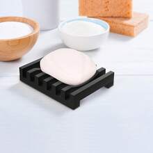 1pc Silicone Soap Dish, Self-Draining Soap Holder, Non-Slip Soap Tray, Keeps Soap Dry And Clean, Durable And Easy To Clean, Suitable For Bathroom, Shower, Kitchen Sink Countertop Storage - A - View 2