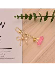 Cherry Creative Keychain Pendant Fruit Small Charm Cherry Keychain Makeup Bag Small Charm - Gold - View 6
