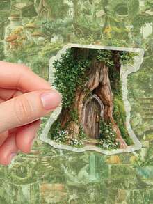 SCXXBSW 50pcs/100pcs Green Forest-Themed Sticker Set Eye-Catching PET Decorative Stickers For Envelopes, Skateboards, Notebooks, Cars, And Planners Perfect For Rewards And Holiday Gifts - Sticker - View 6