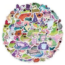 50pcs Frog Animal Stickers, Suitable For Laptop, Water Bottle, Refrigerator, Books, Luggage, Table, Helmet, Skateboard, Guitar, Scrapbook, DIY Label Gift Seal, Packaging Label, Party Stickers - Multicolor - View 6