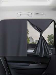 1/2pcs Magnetic Double Layer Car Sunshade, Suitable For Rear Side Window Privacy Full Blockout/Half Shade Options, Front And Rear Window Curtain Protection, Magnetic Double Layer Car Window Sunshade, Provides Full Blockout Or Half Shade Privacy Coverage, Suitable For Side Windows And Rear Window - Car Window Sunshade - View 1
