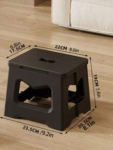 Taburete cuadrado de plástico duro minimalista moderno, multicolor de doble tono con asa, taburete plegable portátil, adecuado para entrada, cocina, espacios interiores, picnic al aire libre, camping, taburete para el hogar de todas las estaciones - Multicolor - Ver 19