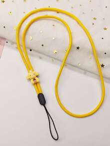 1pc Solid Color Thin Nylon Phone Wrist Strap, Cute 3D Cartoon Animal Panda Rabbit Decor Anti-Loss Wrist Strap, Suitable For Daily Matching As Keychain, Bag Charm Accessory - Multicolor - View 8
