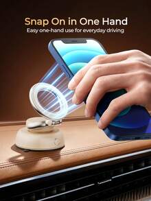 REMAX Vacuum Suction Magnetic Car Phone Mount, N55 Strong Magnetic Hold, 360° Rotation & 170° Foldable Dashboard Phone Holder, One-Hand Use, MagSafe Compatible, Magnetic Ring Included, Car Accessories, Car Essentials, Car Stuff - -c36i - View 7