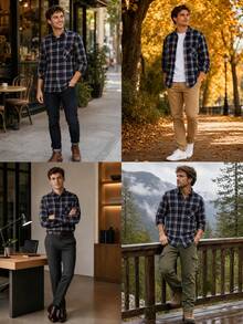 Men Thermal Underwear Tops - Royal Blue - View 6