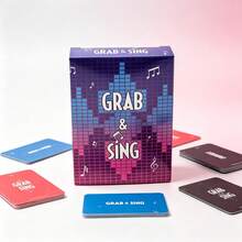 لعبة بطاقات الموسيقى Grab & Sing، لعبة حفلة جماعية ممتعة لعيد الهالوين والكريسماس وليلة العطلات، بطاقات تحدي كلمات الأغاني السريع، لعبة طاولة مثالية لتجمعات العائلة والأصدقاء، هدية ترفيهية للحفلات الرائجة - مشاهدة 2
