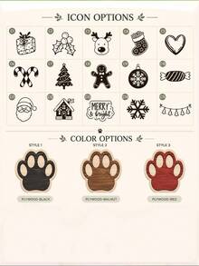 Personalized Pet Paw Print Christmas Ornament, Customized Name Holiday Tree Decoration, Dog Cat Keepsake - Multicolor - View 9