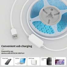 Acosh Neon USB LED Strip Light With Hand Motion Sensor, Under Cabinet Led Lighting, LED Light Strips Kitchen, Cabinet, Shelf, Counter, Bedroom, Motion Sensor Closet Lights - White - View 8