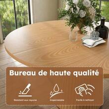 MDF Tabletop Kitchen Table / Round Kitchen Table 110 Cm Country Style / With Metal Inner Frame / Modular Design / Easy Assembly / For Kitchen And Dining Room - Oak - View 7