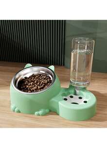 Personalized Pet Rice Bowl, Cat Bowl, Dog Basin, Anti-Knock, Oblique Neck Protection , Automatic Drinking Water, Suitable For Other Small And Medium-Sized Pets Such As Cats And Dogs, Without Battery - Multicolor - View 10